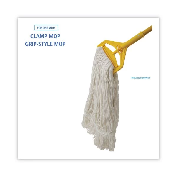 Boardwalk Pro Loop Web/Tailband Wet Mop Head, Rayon, 24oz, White, 12/Carton 2 Boardwalk Pro Loop Web/Tailband Wet Mop Head, Rayon, 24oz, White, 12/Carton - Image 2