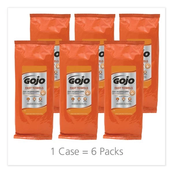 GOJO FAST TOWELS Hand Cleaning Towels, 2-Ply, 7.75 X 11, Fresh Citrus, Blue, 60/Pack, 6 Packs/Carton 5 GOJO FAST TOWELS Hand Cleaning Towels, 2-Ply, 7.75 X 11, Fresh Citrus, Blue, 60/Pack, 6 Packs/Carton - Image 5