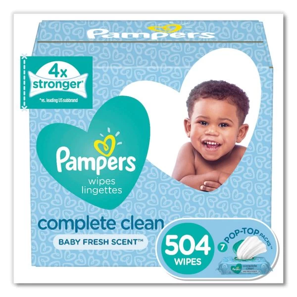 Pampers® Pampers Complete Clean Baby Wipes, 1 Ply, Baby Fresh, 7 X 6.8, White, 504/Pack 1 Pampers® Pampers Complete Clean Baby Wipes, 1 Ply, Baby Fresh, 7 X 6.8, White, 504/Pack