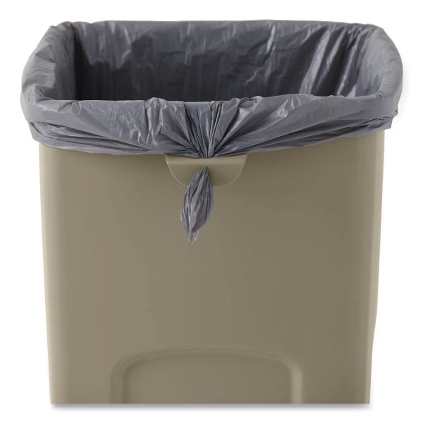 Rubbermaid Commercial Untouchable Square Waste Receptacle, 23 Gal, Plastic, Beige 4 Rubbermaid Commercial Untouchable Square Waste Receptacle, 23 Gal, Plastic, Beige - Image 4