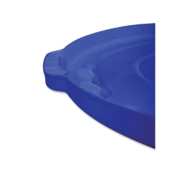Rubbermaid Commercial BRUTE Self-Draining Flat Top Lids For 32 Gal Round BRUTE Containers, 22.25" Diameter, Blue -Professional cleaning tool store d55d7013937311a4a7dcdd659f9042df31