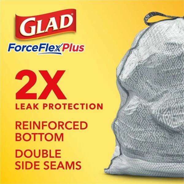 Glad ForceFlexPlus Tall Kitchen Drawstring Trash Bags 2 Glad ForceFlexPlus Tall Kitchen Drawstring Trash Bags - Image 2