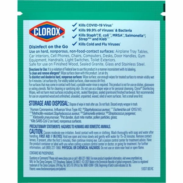Clorox Disinfecting Wipes, 7" X 7-1/4", Fresh Scent, Pack Of 900 Wipes 13 Clorox Disinfecting Wipes, 7" X 7-1/4", Fresh Scent, Pack Of 900 Wipes - Image 13