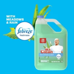 Mr. Clean Multipurpose Cleaning Solution With Febreze,128 Oz Bottle, Meadows And Rain Scent, 4/Carton -Professional cleaning tool store d7af010ca590cee46a343db73ad1a22bb7