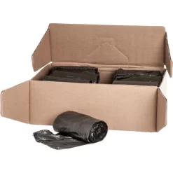 Genuine Joe 60 Gallon Trash Bags, Black, Low-Density, 0.58 Mil, 200/Pack -Professional cleaning tool store d9292ff1b15238bf85eb510e6359f741b9 1