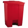 Rubbermaid Commercial Indoor Utility Step-On Waste Container, 18 Gal, Plastic, Red
