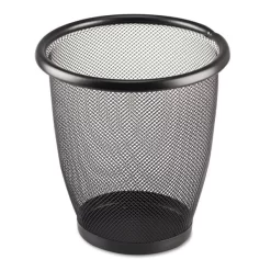 Safco Onyx Round Mesh Wastebasket, Steel Mesh, 3qt, Black