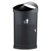 Safco Indoor/Outdoor Receptacle, 20 Gal, Black Powder-Coated