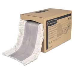 Rubbermaid Commercial Cut To Length Dust Mops, Cotton, White, Cut-End, 5 X 40 Ft, 1 Box