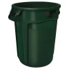 Rubbermaid Commercial Vented Round Brute Container, 32 Gal, Plastic, Dark Green
