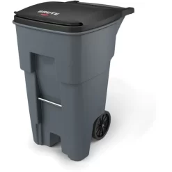 Rubbermaid Brute Multipurpose Rollout 65 Gallon Trash Can With Lid