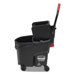 Rubbermaid Commercial WaveBrake 2.0 Bucket/Wringer Combos, Side-Press, 35 Qt, Plastic, Black -Professional cleaning tool store dda714bcce6df59360251a7c7980ed1219