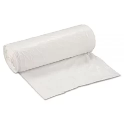 Inteplast Group Low-Density Commercial Can Liners, 30 Gal, 0.8 Mil, 30" X 36", White, 25 Bags/Roll, 8 Rolls/Carton