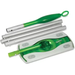 Swiffer Sweeper Mop, 10 X 4.8 White Cloth Head, 46" Green/Silver Aluminum/Plastic Handle, 3/Carton -Professional cleaning tool store dff708d52e44d889b09b48aeac1fb2d531