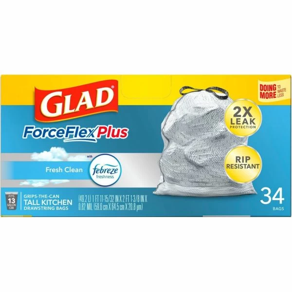 Glad ForceFlexPlus Tall Kitchen Drawstring Trash Bags 6 Glad ForceFlexPlus Tall Kitchen Drawstring Trash Bags - Image 6