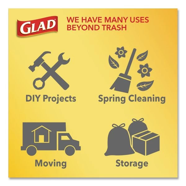 Glad 13-gal ForceFlexPlus Drawstring Bags, White, Large Size, 13 Gallons, 40/Box, 6/Carton 8 Glad 13-gal ForceFlexPlus Drawstring Bags, White, Large Size, 13 Gallons, 40/Box, 6/Carton - Image 8