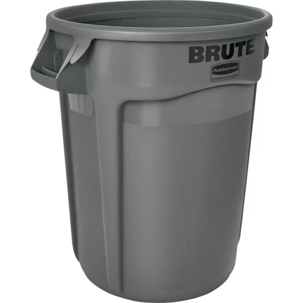 Rubbermaid Commercial Vented Round Brute Container, 32 Gal, Plastic, Gray 3 Rubbermaid Commercial Vented Round Brute Container, 32 Gal, Plastic, Gray - Image 3