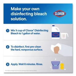 Clorox Regular Bleach With CloroMax Technology, 24 Oz Bottle, 12/Carton 20 Clorox Regular Bleach With CloroMax Technology, 24 Oz Bottle, 12/Carton -Professional cleaning tool store e3d3cc07a607b98bd1cea556a08fd5b928
