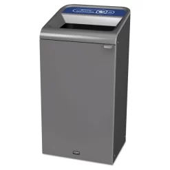 Rubbermaid Commercial Configure Indoor Recycling Waste Receptacle, Mixed Recycling, 23 Gal, Metal, Gray