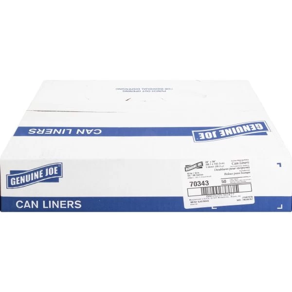Genuine Joe Maximum Strength 55 Gallon Trash Bags, Gray, Low-Density, 1.55 Mil, 55 Gallon, 50/Carton 5 Genuine Joe Maximum Strength 55 Gallon Trash Bags, Gray, Low-Density, 1.55 Mil, 55 Gallon, 50/Carton - Image 5