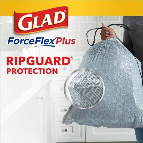 Glad ForceFlexPlus Tall Kitchen Drawstring Trash Bags 8 Glad ForceFlexPlus Tall Kitchen Drawstring Trash Bags - Image 8