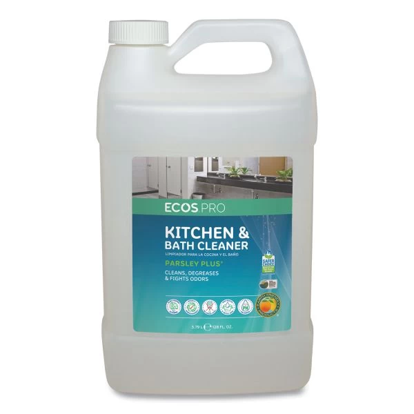 ECOS PRO Parsley Plus All-Purpose Kitchen & Bathroom Cleaner, Herbal Scent, 1 Gal Bottle 1 ECOS PRO Parsley Plus All-Purpose Kitchen & Bathroom Cleaner, Herbal Scent, 1 Gal Bottle