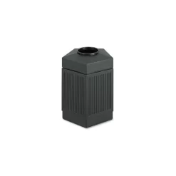 Safco Canmeleon Indoor/Outdoor Pentagon Receptacle, 45 Gal, Polyethylene, Black