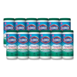 Clorox Disinfecting Wipes, 1-Ply, 7 X 8, Fresh Scent, White, 35/Canister, 12 Canisters/Carton