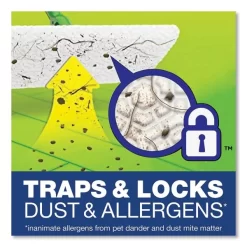 Swiffer Sweeper Mop, 10 X 4.8 White Cloth Head, 46" Green/Silver Aluminum/Plastic Handle, 3/Carton -Professional cleaning tool store eb8ee185b5f2065098205c770dac430760