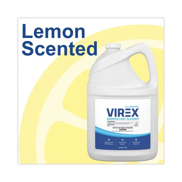 Diversey Virex All-Purpose Disinfectant Cleaner, Lemon Scent, 1 Gal Container, 2/Carton 3 Diversey Virex All-Purpose Disinfectant Cleaner, Lemon Scent, 1 Gal Container, 2/Carton - Image 3