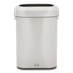Rubbermaid Commercial Refine Series Waste Receptacle, 15 Gal, Plastic/Stainless Steel