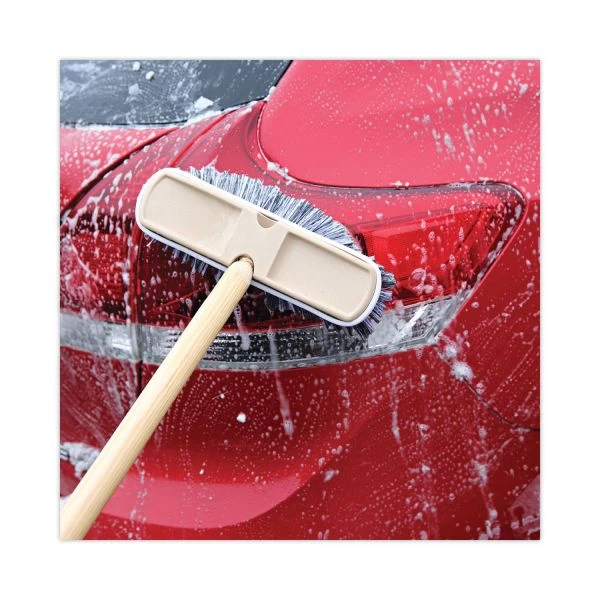 Boardwalk Polystyrene Vehicle Brush With Vinyl Bumper, Black/White Polystyrene Bristles, 10" Brush 3 Boardwalk Polystyrene Vehicle Brush With Vinyl Bumper, Black/White Polystyrene Bristles, 10" Brush - Image 3