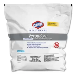 Clorox Healthcare VersaSure Cleaner Disinfectant Wipes, 1-Ply, 12 X 12, Fragranced, White, 110/Pouch