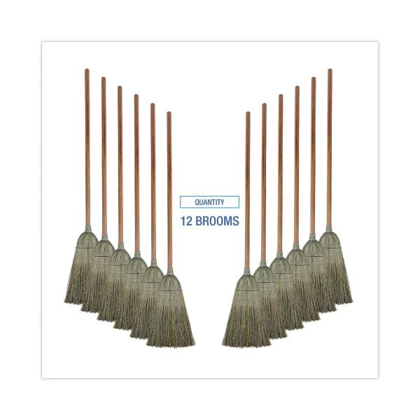 Boardwalk Warehouse Broom, Yucca Corn Fiber Bristles, 56" Overalll Length, Natural, 12/Carton 4 Boardwalk Warehouse Broom, Yucca Corn Fiber Bristles, 56" Overalll Length, Natural, 12/Carton - Image 4