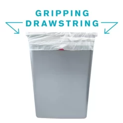 Highmark Tall 0.9 Mil Drawstring Kitchen Trash Bags, 13 Gallon, 27.375" X 24", White, Box Of 120 -Professional cleaning tool store f37e356e4948fe9b17adcc2067e9d67be6