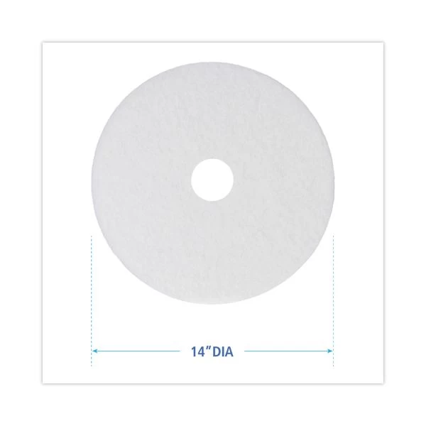 Boardwalk Standard Polishing Floor Pads, 14" Diameter, White, 5/Carton 5 Boardwalk Standard Polishing Floor Pads, 14" Diameter, White, 5/Carton - Image 5