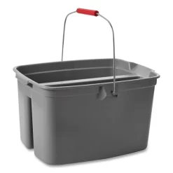 Rubbermaid Commercial 19 Quart Double Utility Pail, Plastic, Gray, 18 X 14.5 X 10 -Professional cleaning tool store f4826b1ed0722024b79f2035dbd72770a8