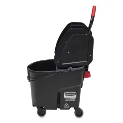 Rubbermaid Commercial WaveBrake 2.0 Bucket/Wringer Combos, Down-Press, 35 Qt, Plastic, Black -Professional cleaning tool store f48db7314d36be130d6ef226d71e25414e