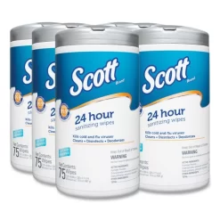 Scott 24-Hour Sanitizing Wipes, 1-Ply, 4.5 X 8.25, Fresh, White, 75/Canister, 6 Canisters/Carton 10 Scott 24-Hour Sanitizing Wipes, 1-Ply, 4.5 X 8.25, Fresh, White, 75/Canister, 6 Canisters/Carton -Professional cleaning tool store f5ed1d39624e79059b609e67ead023ee6b