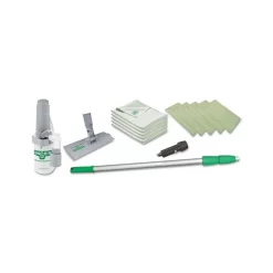 Unger SpeedClean Window Cleaning Kit, 72" To 80", Extension Pole With 8" Pad Holder, Silver/Green