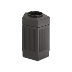 Safco Canmeleon Indoor/Outdoor Pentagon Receptacle, 30 Gal, Polyethylene, Black