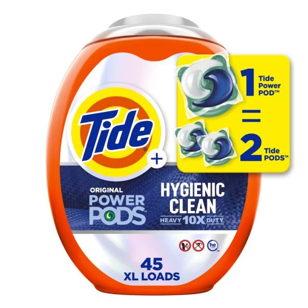 Tide Hygienic Clean Heavy 10x Duty Power PODS Laundry Detergent Pacs, Original, 76 Oz, Orange, Canister Of 45 Pacs 3 Tide Hygienic Clean Heavy 10x Duty Power PODS Laundry Detergent Pacs, Original, 76 Oz, Orange, Canister Of 45 Pacs - Image 3