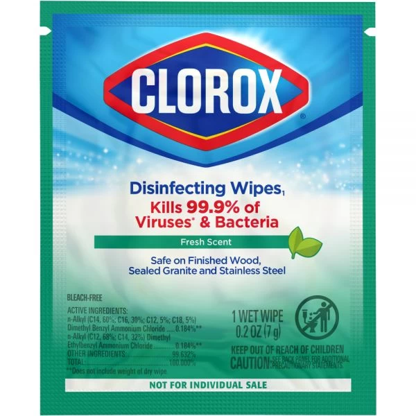 Clorox Disinfecting Wipes, 7" X 7-1/4", Fresh Scent, Pack Of 900 Wipes 1 Clorox Disinfecting Wipes, 7" X 7-1/4", Fresh Scent, Pack Of 900 Wipes