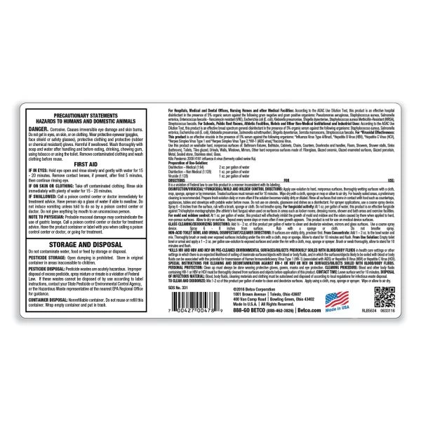 Betco AF79 Acid Free Bathroom Cleaner, And Disinfectant 8 Betco AF79 Acid Free Bathroom Cleaner, And Disinfectant - Image 8