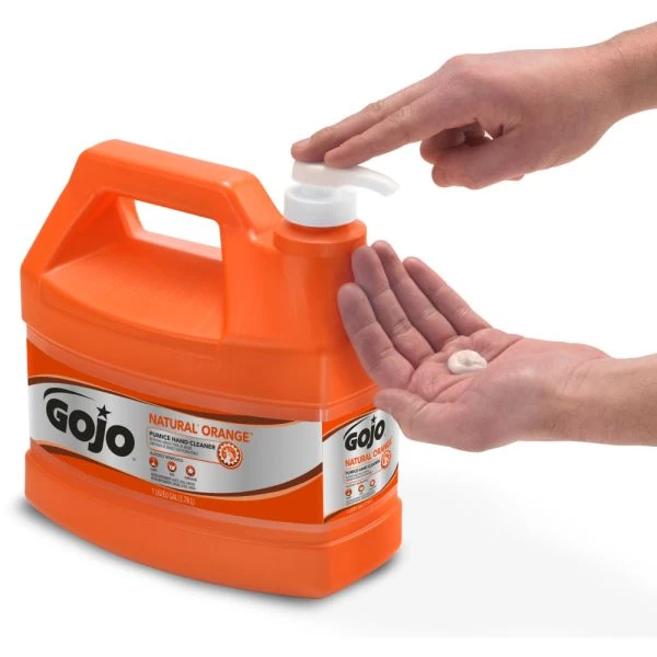 GOJO NATURAL ORANGE Pumice Hand Cleaner, Citrus, 1 Gal Pump Bottle, 4/Carton 4 GOJO NATURAL ORANGE Pumice Hand Cleaner, Citrus, 1 Gal Pump Bottle, 4/Carton - Image 4