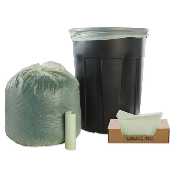 Stout By Envision EcoSafe-6400 Bags, 32 Gal, 0.85 Mil, 33" X 48", Green, 50/Box 5 Stout By Envision EcoSafe-6400 Bags, 32 Gal, 0.85 Mil, 33" X 48", Green, 50/Box - Image 5