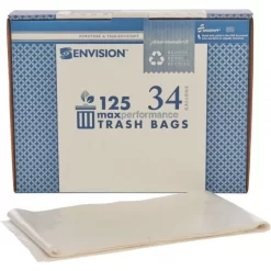 Skilcraft Heavy Duty 34 Gallon Trash Bags, Clear, Low-Density, 1.25 Mil, 32" X 44", 125/Box -Professional cleaning tool store fc5d009b56d6ec92d879ce14c180f1020a
