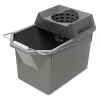 Rubbermaid Commercial Pail/Strainer Combination, 15qt, Steel Gray