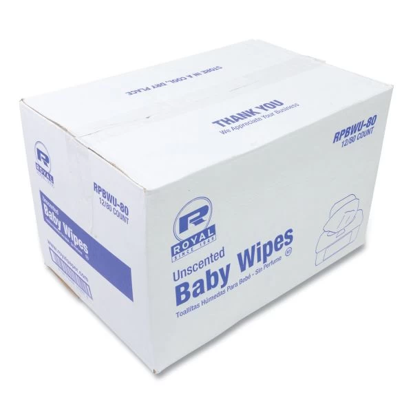 AmerCareRoyal Baby Wipes Tub, Unscented, White, 80/Tub, 12 Tubs/Carton 1 AmerCareRoyal Baby Wipes Tub, Unscented, White, 80/Tub, 12 Tubs/Carton