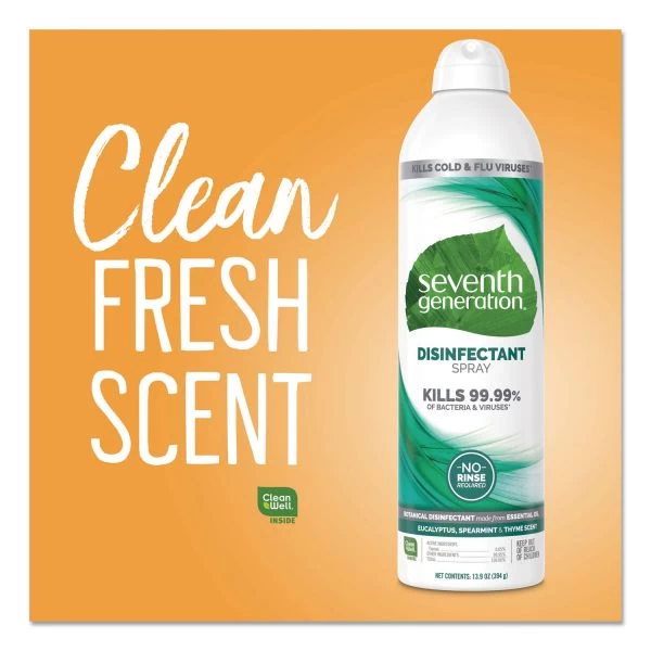 Seventh Generation Disinfectant Sprays, Eucalyptus/Spearmint/Thyme, 13.9 Oz Spray Bottle, 8/Carton 4 Seventh Generation Disinfectant Sprays, Eucalyptus/Spearmint/Thyme, 13.9 Oz Spray Bottle, 8/Carton - Image 4